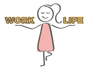 Stick Figure - Woman Work Life Balance