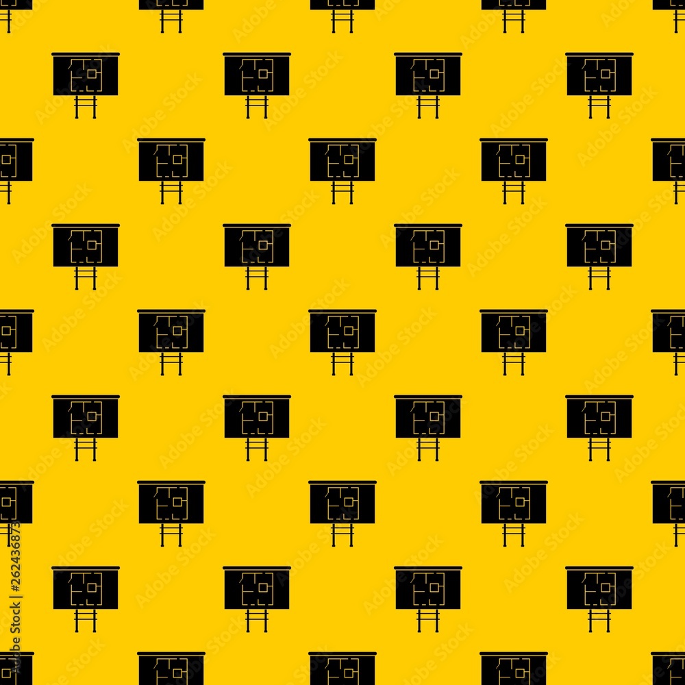 Poster project of house on a board pattern seamless vector repeat geometric yellow for any design