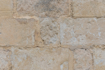 Limestone Wall Closeup in The Ancient City of Matera, Italy