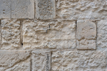 Limestone Wall Closeup in The Ancient City of Matera, Italy