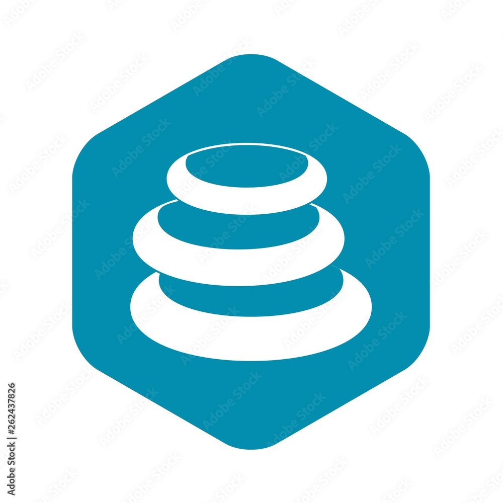 Poster stack of basalt balancing stones icon. simple illustration of stack of basalt balancing stones vecto