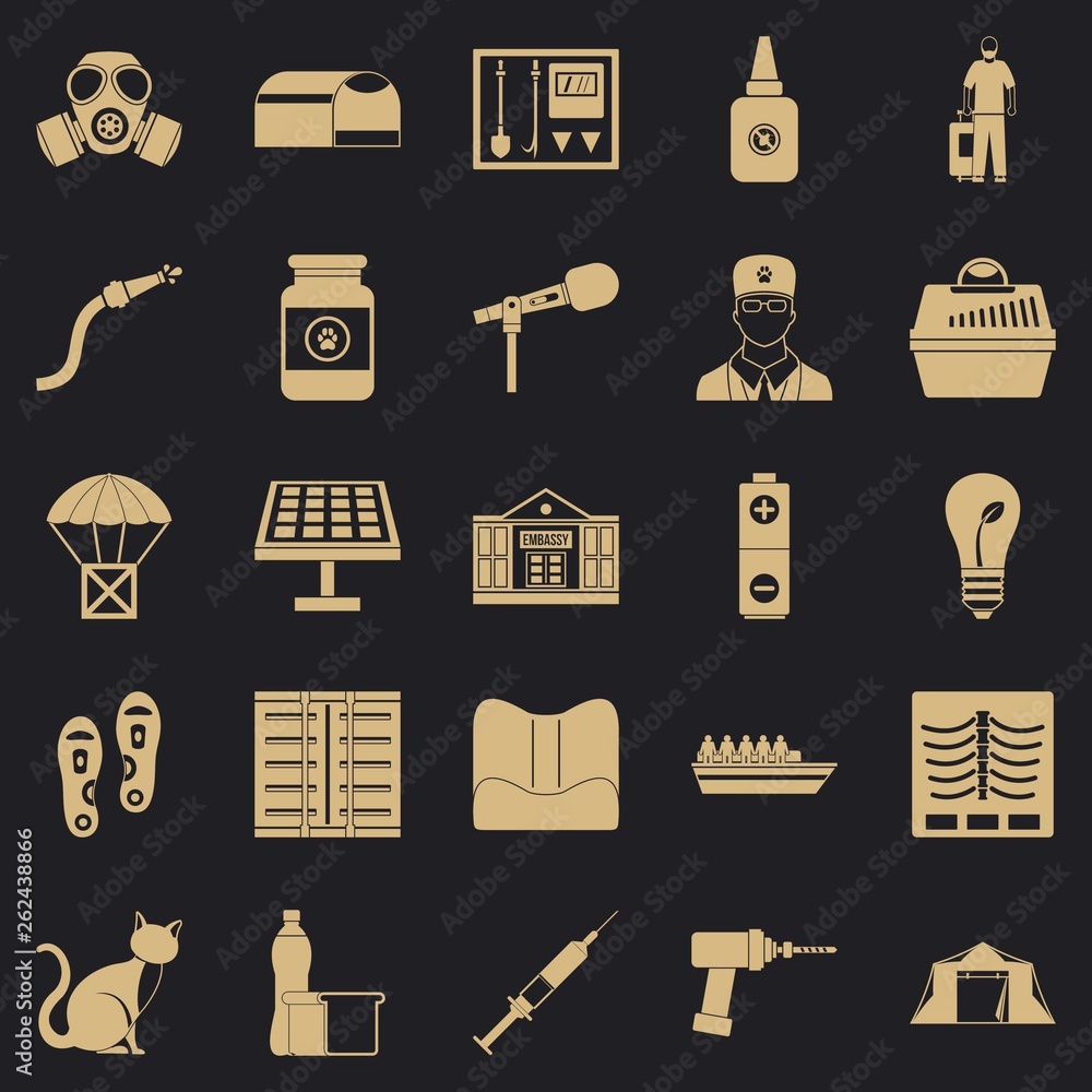 Poster aftercare icons set. simple set of 25 aftercare vector icons for web for any design