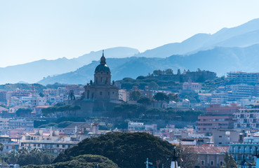 Fototapeta na wymiar Cityscape of Sicily from Afar