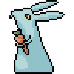 Naklejka premium vector pixel art bunny carrot
