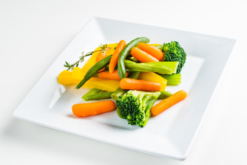 plate of organic vegetables