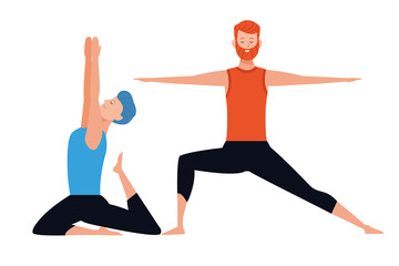 Obraz na płótnie Canvas men yoga poses
