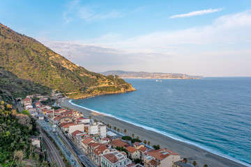 View of a Southern Mediterranean Coastal Village Southern Italy