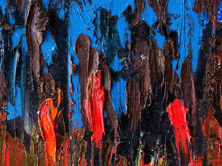 Hand drawn oil painting .Oil painting on canvas. Multi color  background.abstract  background and...