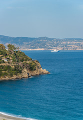 Naklejka na ściany i meble View of Sicily from a Southern Mediterranean Coastal Village Southern Italy