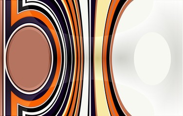 abstract coloured background with two circles on the right and left. in the middle are vertical stripes which are bent to the circles. with light effect.