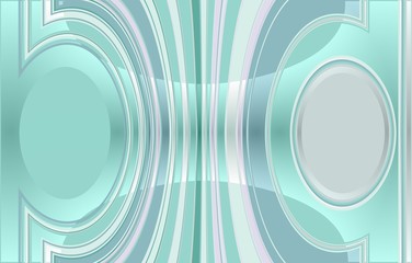abstract coloured background with two circles on the right and left. in the middle are vertical stripes which are bent to the circles. with light effect.