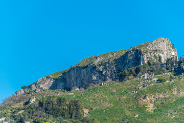 Fototapeta na wymiar Mountain Top from the Town of Taormina, Sicily, Italy