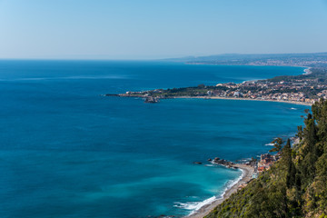 View of the Mediterranean Coast from Sicily, Italy