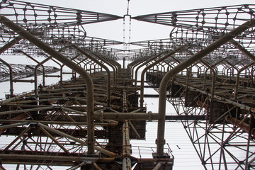Military antenna in Chernobyl,Tour to Chernobyl and Pripyat