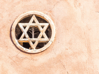 Star of David Embedded in the Wall of a Medieval Synagogue In Sicily, Italy