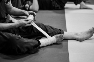 Training in judo school