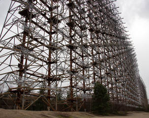 Military antenna in Chernobyl,Tour to Chernobyl and Pripyat
