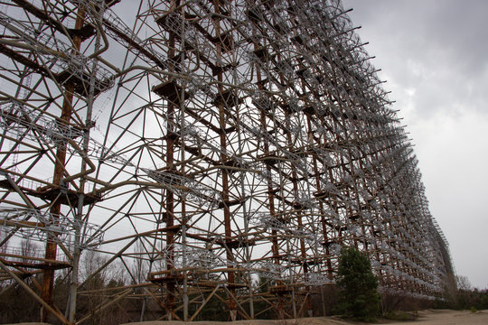 Military antenna in Chernobyl,Tour to Chernobyl and Pripyat