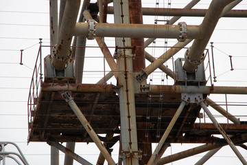 Naklejka premium Military antenna in Chernobyl,Tour to Chernobyl and Pripyat