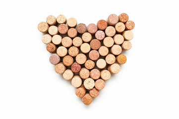 Love for wine. Wine cork heart symbol