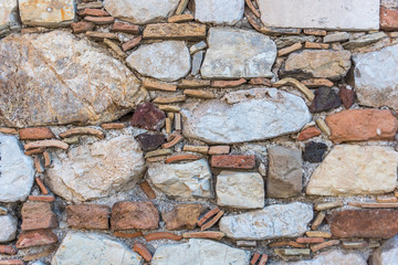 Roman Stone Wall in an Ancient village in Sicily, Italy