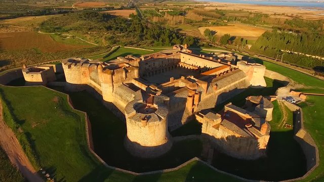 castle chateau les salses france europe aerial image with drone landscape na...