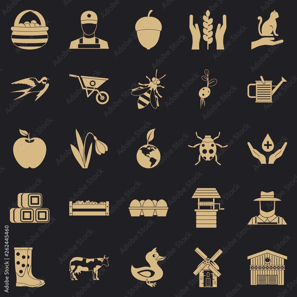 Aufkleber place icons set. simple set of 25 place vector icons for web for any design