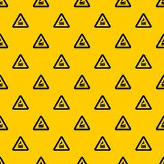 Warning sign railway crossing without barrier pattern seamless vector repeat geometric yellow for any design