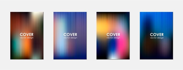 Set of modern abstract covers. Cover design with a dynamic colorful gradient of halftone. Vector background.