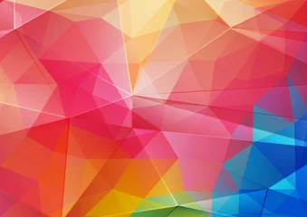 Poster Red Green and blue bright color background with triangle shapes for web design © igor_shmel