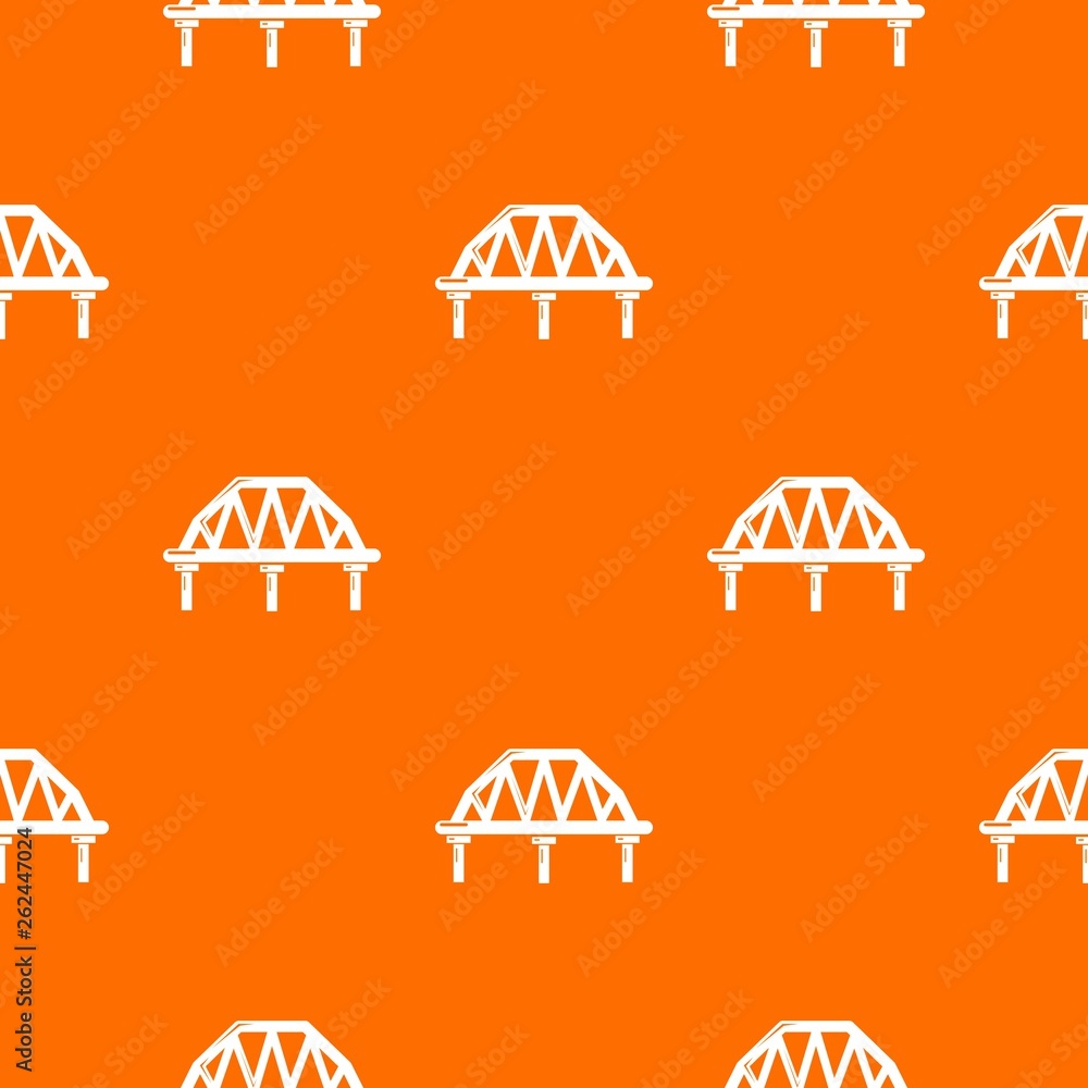 Poster Arched train bridge pattern vector orange for any web design best