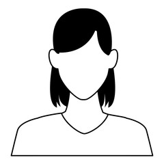 woman portrait faceless in black and white