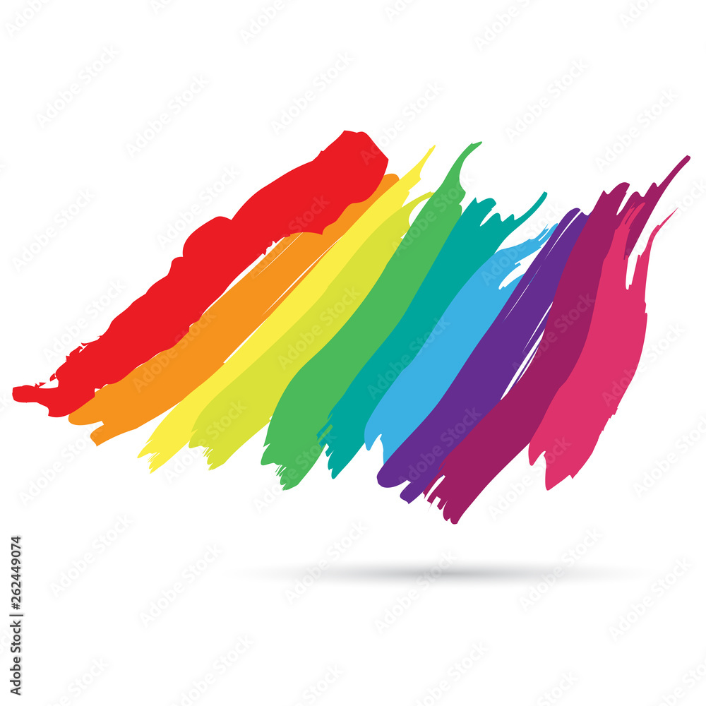 Wall mural colored rainbow splashes in abstract shape