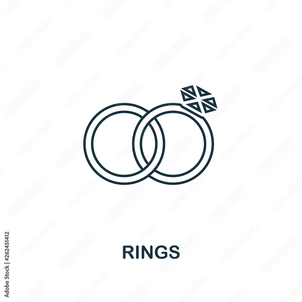 Poster rings outline icon. premium style design from honeymoon icons collection. simple element rings icon.