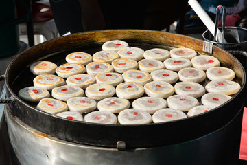 Fried Kanom Pia (Sao Ping), Phuket local sweet, Thailand