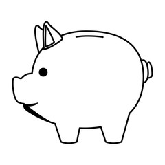 piggy saving icon black and white