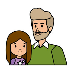 cute grandfather with grandaughter