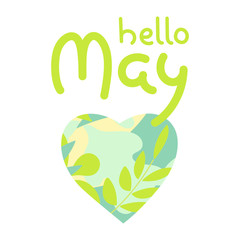Hello May typography vector design Hand lettering text. Vector illustration.
