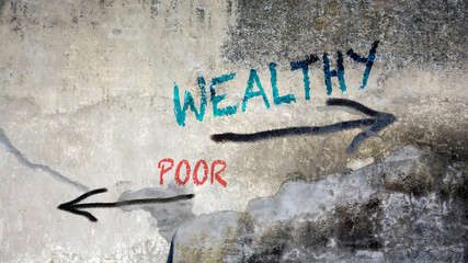Street Graffiti Wealthy versus Poor