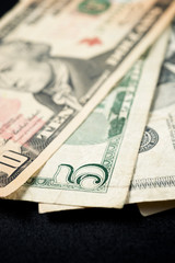 Dollar banknotes view