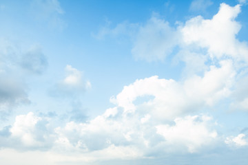 Naklejka na ściany i meble Blue sky clouds background. Beautiful landscape with clouds on sky