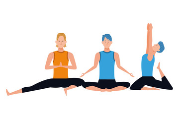 Fototapeta premium men yoga poses