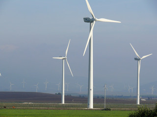 Jerez de la Frontera, Spain.  Wind farm with high bladesw. Wind farm with high blades