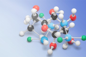 Obraz premium Close up of Molecular structure model on background