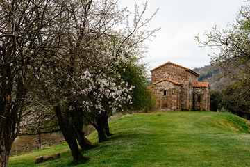 Exterior view of St Christine of Lena church at spring