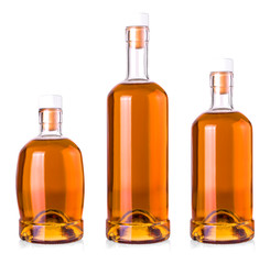 The set of Full whiskey bottle isolated on white background