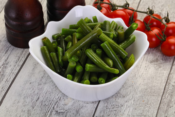 Green beans in the bowl