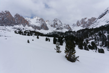 Fototapeta na wymiar Winter in the Dolomites, Northern Italy
