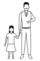 old man with kid black and white