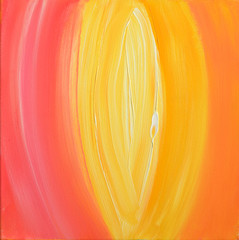 Yoni acrylic intuitive painting.Muladhara Chakra.